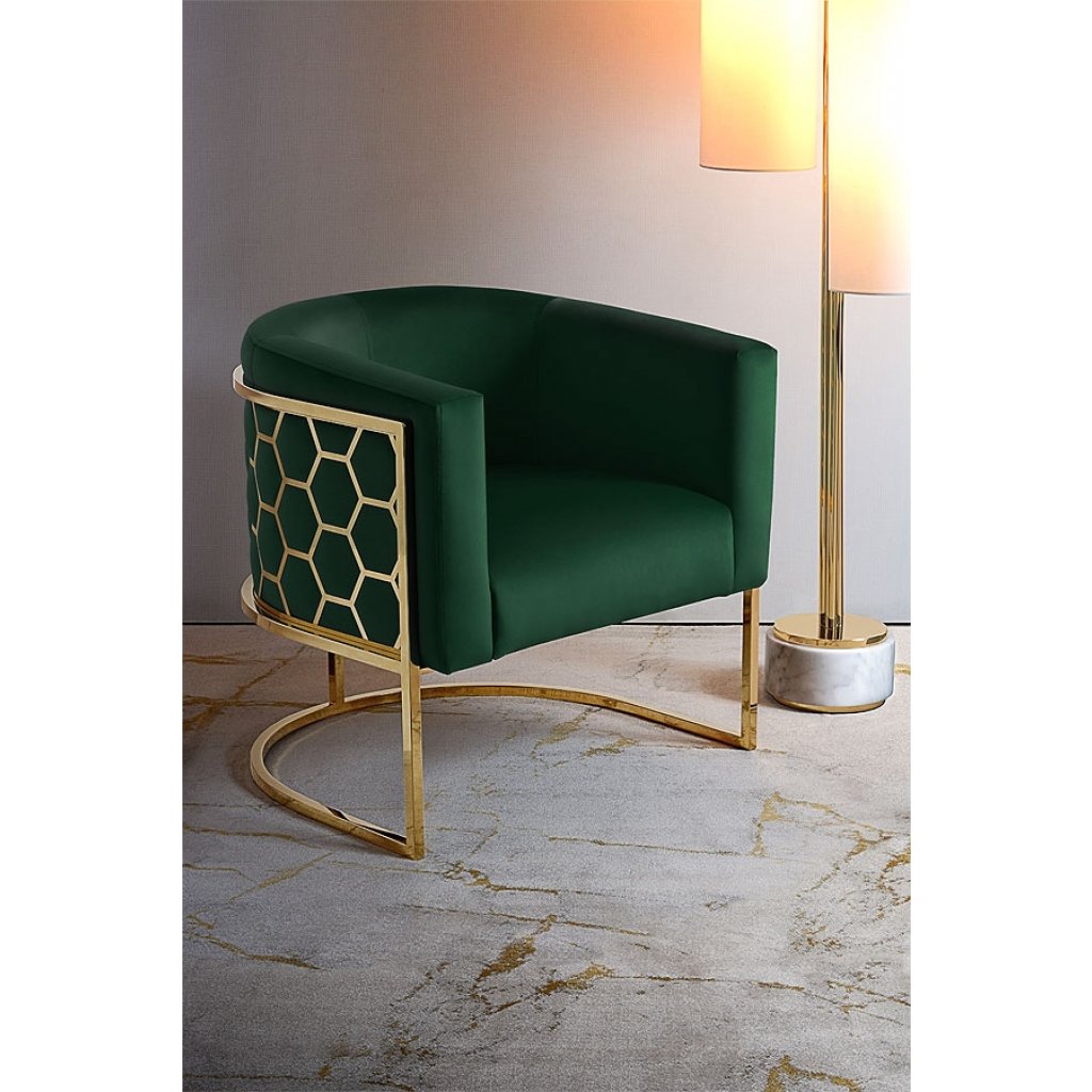 Alveare Tub Chair Brass Bottle Green