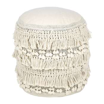 A by Amara - Woodstock Tasseled Pouf - Round (H54 x W45 x D45cm)