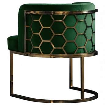 Alveare Dining chair Brass - Bottle Green (H75 x W60 x D60cm)