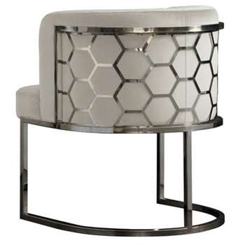 Alveare Dining chair Silver - Chalk (H75 x W60 x D60cm)