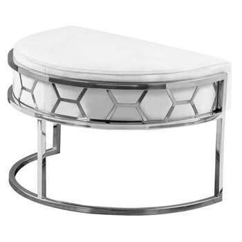 Alveare Footstool Silver - Chalk (H41 x W75 x D50cm)