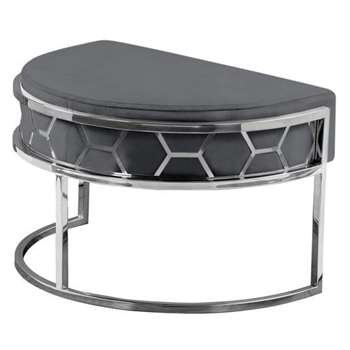 Alveare Footstool Silver - Smoke Grey (H41 x W75 x D50cm)