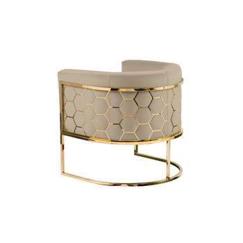 Alveare tub chair Brass - Taupe (H75 x W75 x D70cm)