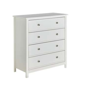Argos Home Brooklyn 4 Drawer Chest - White (H92 x W86 x D40cm)