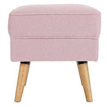 Argos Home Callie Fabric Footstool - Blush Pink (H46 x W45 x D45cm)