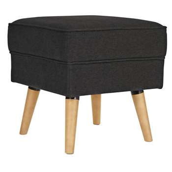 Argos Home Callie Fabric Footstool - Charcoal (H46 x W45 x D45cm)