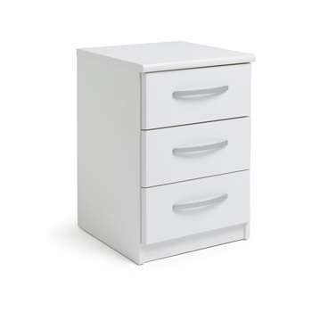 Argos Home Hallingford 3 Drawer Bedside Table - White (H58 x W37.5 x D40cm)