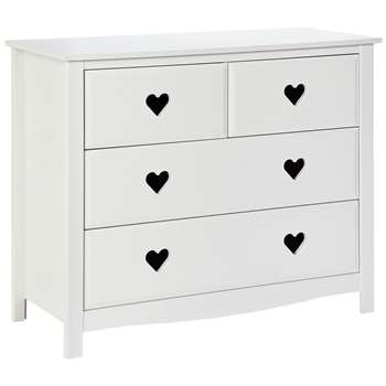 Argos Home Mia White 2+2 Chest of Drawers (H75 x W90 x D40cm)