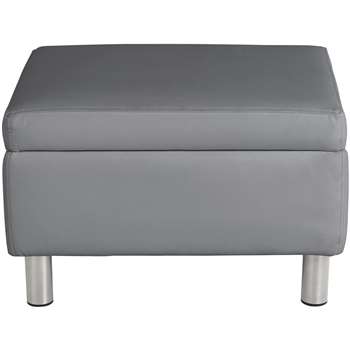 Argos Home Moda Faux Leather Storage Footstool - Grey (H41.5 x W64.5 x D49cm)