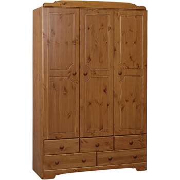 Argos Home Nordic 3 Door 5 Drawer Wardrobe - Pine (H192 x W121 x D49cm)