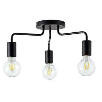 Argos Home Rayner 3 Arm Flush to Ceiling Light - Black (H17 x W36 x D36cm)