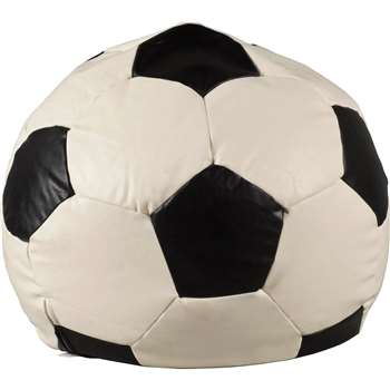 Argos Home XL Leather Effect Black & White Football Beanbag (H70 x W70 x D70cm)