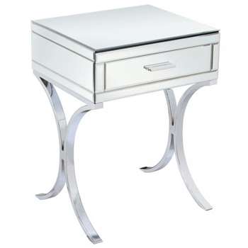 Aurelia Mirrored & Chrome Bedside Table (61 x 45cm)