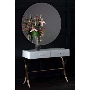 Aurelia White and Champagne Gold Dressing Console (H80 x W101 x D40cm)