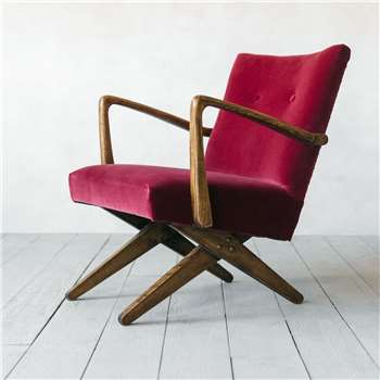 Axel Raspberry Velvet Armchair (H79 x W62 x D60cm)