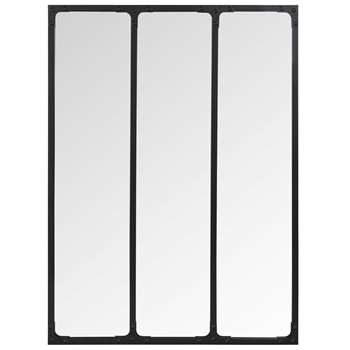 BAGEL - Metal Triple Mirror in Black (H80 x W60 x D2cm)