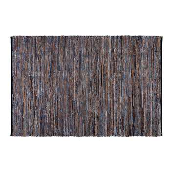 BLOCALIA cotton rug with blue cement tile motifs (160 x 230cm)