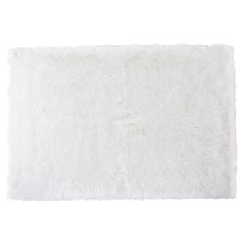 BLUSH Ecru Faux Fur Rug (120 x 180cm)
