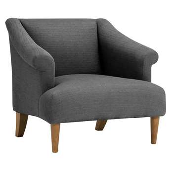 Brighton Charcoal Fabric Accent Chair (H72 x W78 x D83cm)