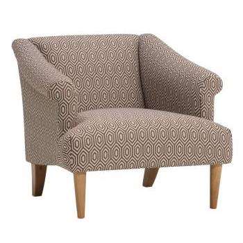 Brighton Parchment Fabric Accent Chair, Patterned (H72 x W78 x D83cm)
