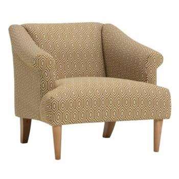 Brighton Saffron Fabric Accent Chair, Patterned (H72 x W78 x D83cm)