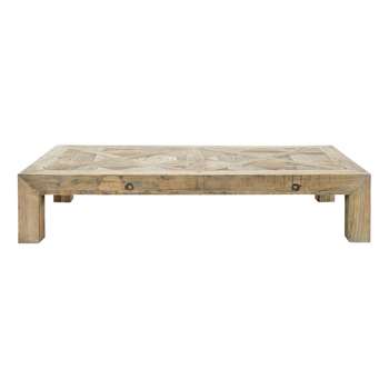 BRUGES Recycled solid elm coffee table (30 x 150cm)