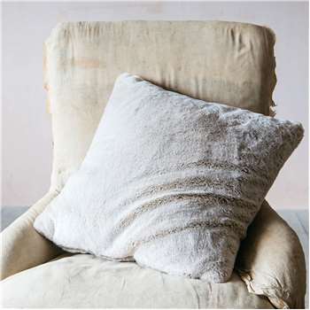 Caramel Tipped Faux Fur Cushion (H43 x W43cm)