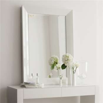 Carlton Glass Framed Wall Mirror - White 112 x 81cm