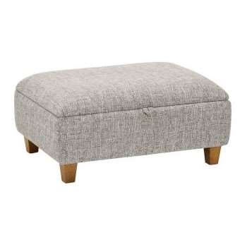 Carrington Silver Fabric Storage Footstool (H42 x W84 x D63cm)