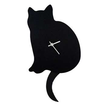 Cat Clock with Swaying Tail (H40 x W23cm)
