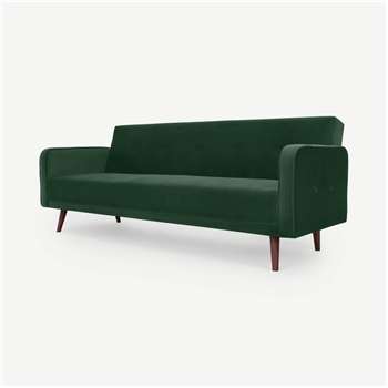 Chou Click Clack Sofa Bed, Moss Green Velvet (H82 x W210 x D110cm)