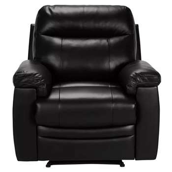 Argos Home Paolo Leather Mix Manual Recliner Chair - Black (H95 x W95.5 x D90cm)