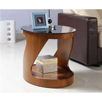 Corsair Walnut Oval Lamp Table (H51 x W66 x D49cm)