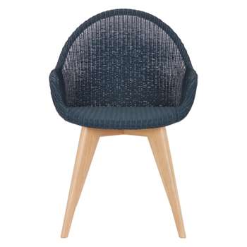 Croft Collection Easdale Lloyd Loom Dining Chair, Ink Blue (H87 x W58 x D57cm)