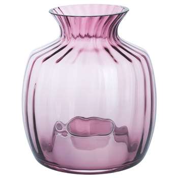 Dartington Crystal Cushion Large Urn Vase, Heather (Height 16cm)