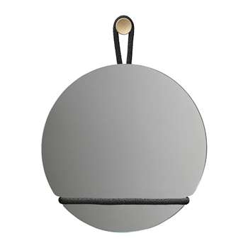 Design House Stockholm - Lasso Mirror - Clear/Black - Round (Diameter 50cm)