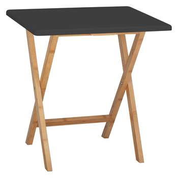 Drew 2 seat bamboo and black lacquer folding dining table (Width 70cm)