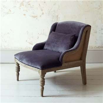 Duchess Grey Velvet Armchair (H68 x W60 x D70cm)