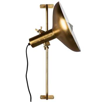 Dutchbone Karish Brass Plated Wall Light with Adjustable Shade (H61 x W28.5 x D40.5cm)