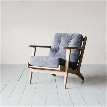 Dylan Grey Velvet Armchair (H73 x W72 x D73cm)