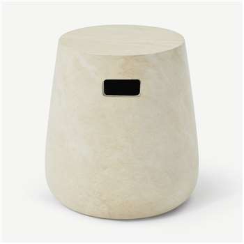 Edson Garden Stool, Marble Effect (H41 x W37 x D37cm)