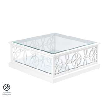Etienne White Coffee Table (H41 x W100 x D100cm)