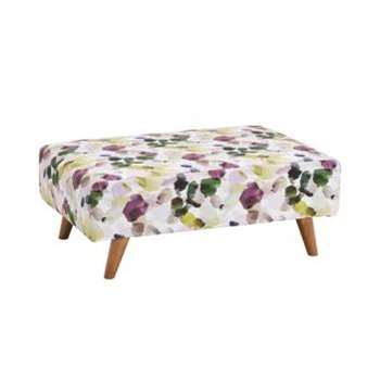 Evie Patterned Purple Fabric Footstool (H41 x W95 x D63cm)