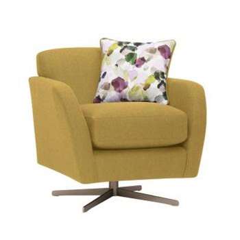 Evie Plain Lime Fabric Swivel Chair (H80 x W81 x D86cm)