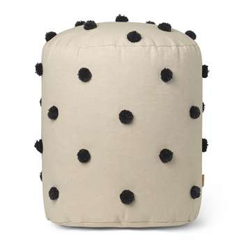 Ferm Living - Dot Tufted Pouf - Black Sand (H48 x W39 x D39cm)