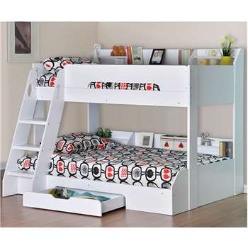 Flick Triple Bunk Bed in White (159 x 164.5 x 198cm)