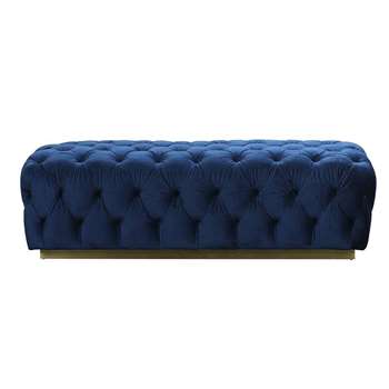 Frankfurt Large Ottoman - Navy Blue (H45 x W139 x D45cm)