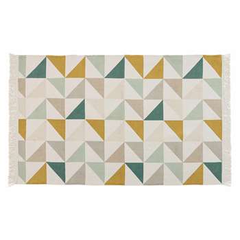 GASTON cotton rug with triangle motifs (H120 x W180cm)
