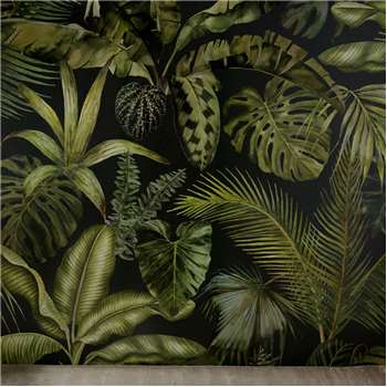 GREEN ADDICT - Non-Woven Wallpaper with Plant Print 288x350 (H350 x W288cm)