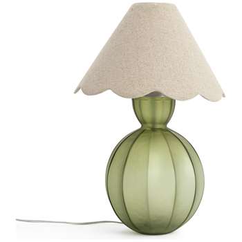 Habitat Estella Glass Table Lamp - Green (H48 x D32cm)